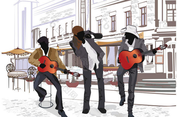 与音乐家们一起欣赏老城区的街景