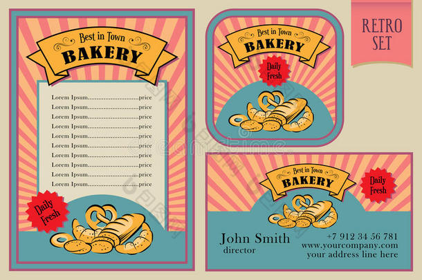vintage vector bakery labels系列