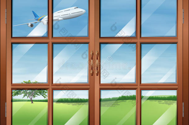 能看到空中飞机的窗户