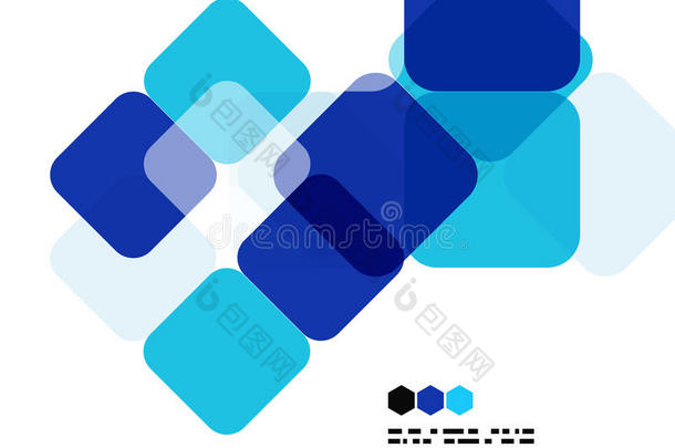 蓝色现代几何设计模板