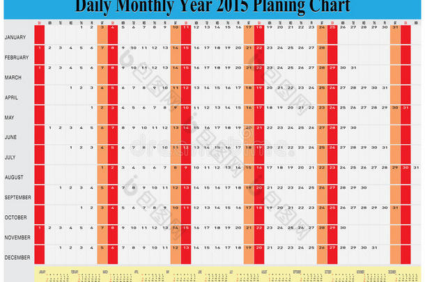 2015年全月计划图向量