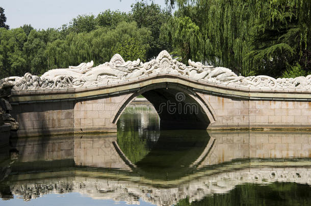 亚洲，中国，北京，龙潭湖公园，<strong>石桥</strong>