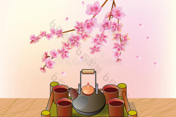 樱花。<strong>茶道</strong>。