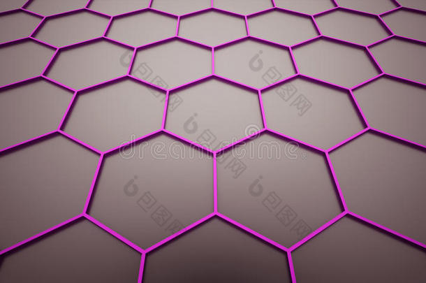 粉红色抽象六边形单元格背景