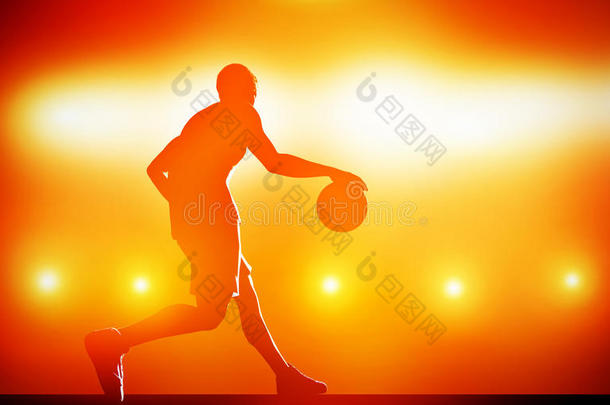 篮球运动员运球轮廓
