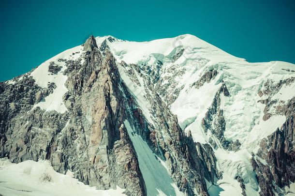 勃朗峰山体夏季景观（从aiguille d