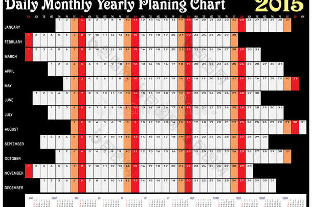 2015年月度计划表