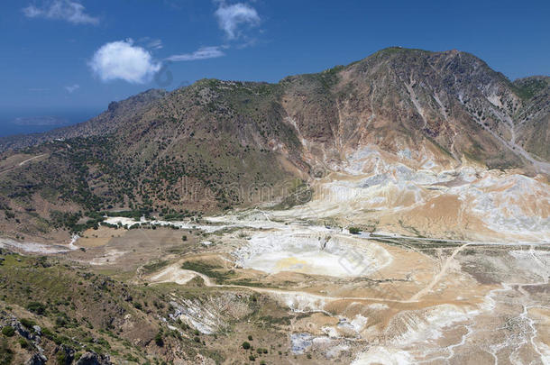 希腊尼西罗斯岛的火山