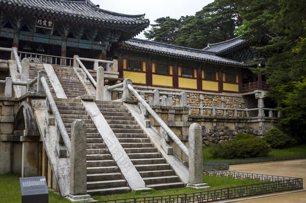 韩国庆州的布尔古萨寺。大门。