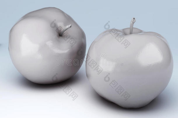 白色<strong>apple</strong>3d插图