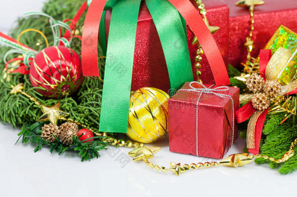 圣诞和新年礼品盒装饰品