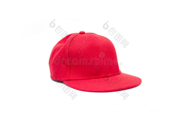 白色背景的红色<strong>嘻哈帽子</strong>隔离