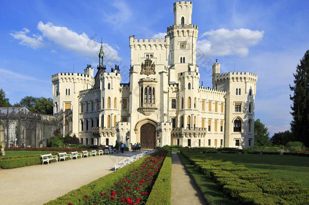 捷克共和国的赫鲁博卡城堡。