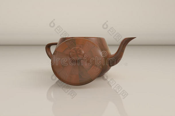 棕色木制茶壶