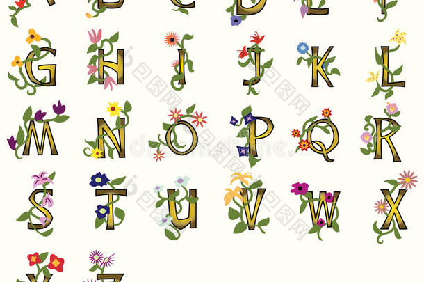 花卉字体