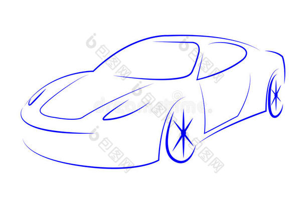 现代插图代表跑车和汽车