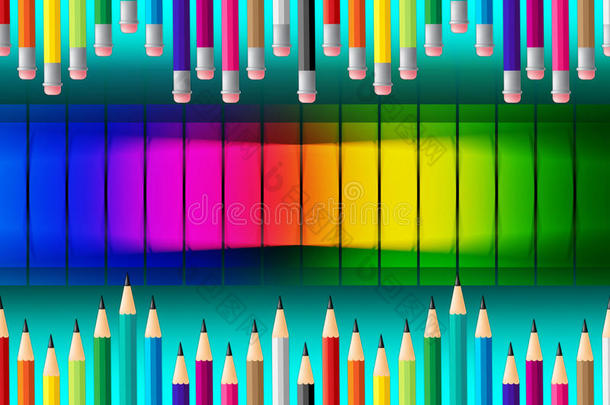 彩色铅笔象征着丰富多彩的教育和辅导