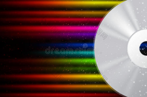 cd背景显示光盘和彩色光束