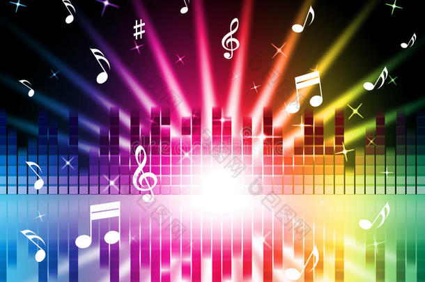 音乐颜色背景显示乐器歌曲和频率