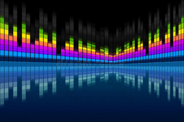 蓝色声波背景意味着音乐的频率和歌曲