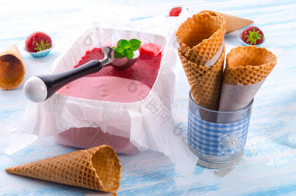 自制草莓冰