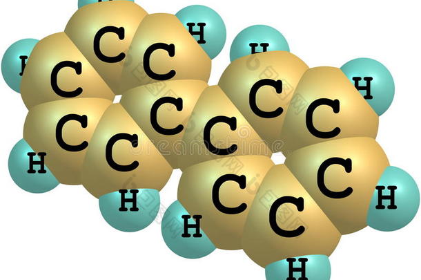 白色背景下联苯的分子结构