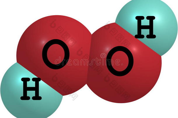 过氧化氢分子结构上的孤立（白色）过氧化氢