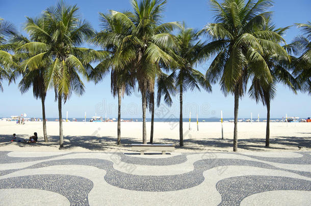 巴西里约热内卢科帕卡巴纳海滩木板路图案