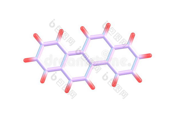 白色背景下的chrysene分子结构