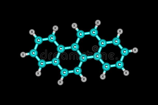 黑色背景下的chrysene分子结构