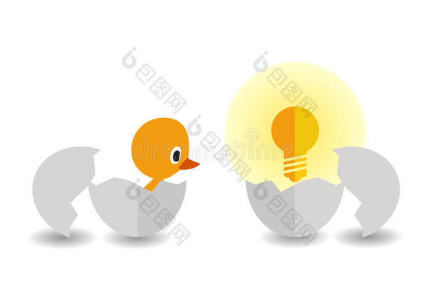 孵化小鸡和灯泡