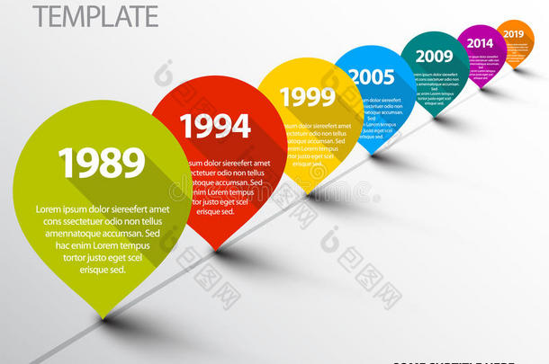 带指针的信息图表时间线模板