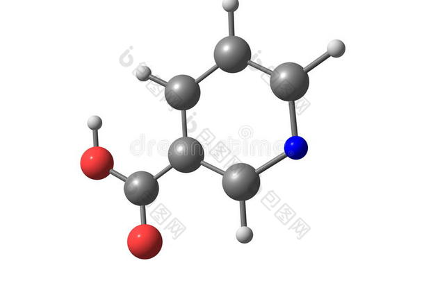 白色背景下烟酸（b3）的分子结构