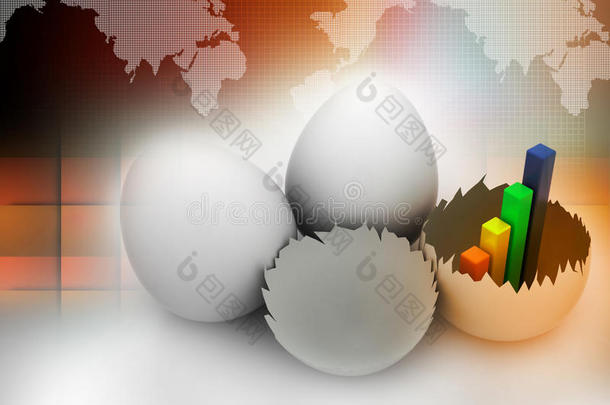 碎鸡蛋中的业务增长图
