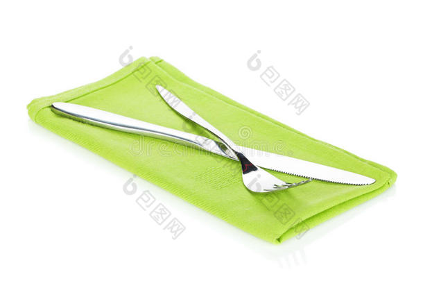 餐具或餐具餐巾上的刀叉套装