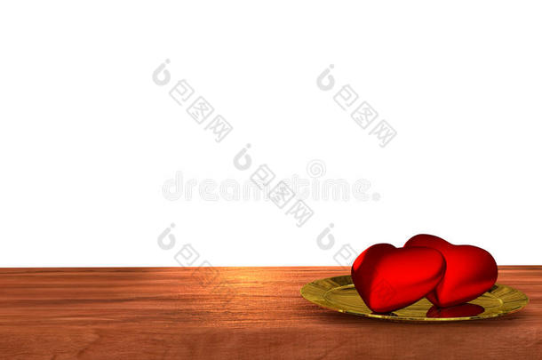 白色背景的浪漫木桌