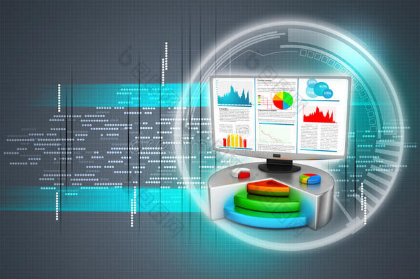 显示电脑显示器的股票图表