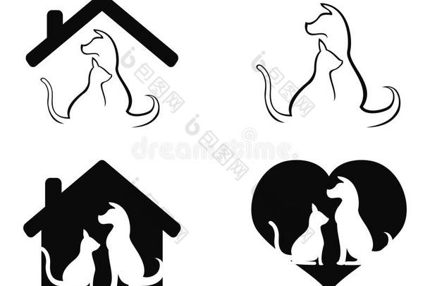 猫狗宠物护理符号