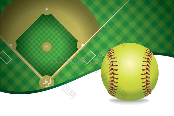垒球和场地复制空间插图