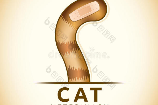 带创可贴的猫尾巴-猫兽医图标