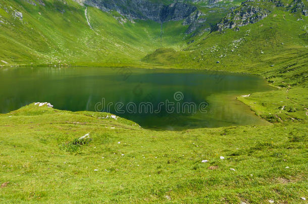 山中的天然湖泊。