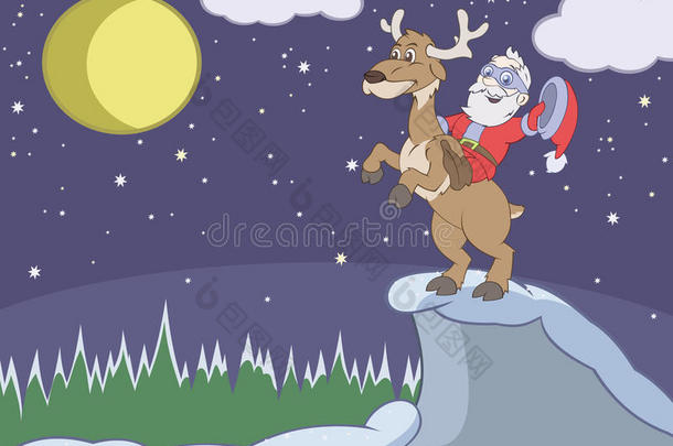 动物鹿角胡须令人愉快的圣诞节
