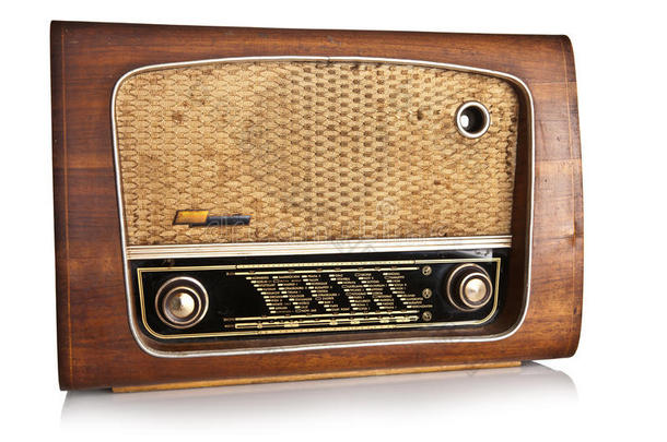 白底旧收音机