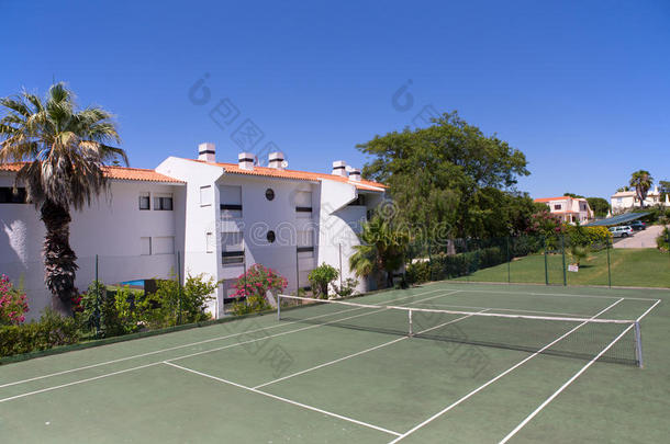 私人度假村的网球场