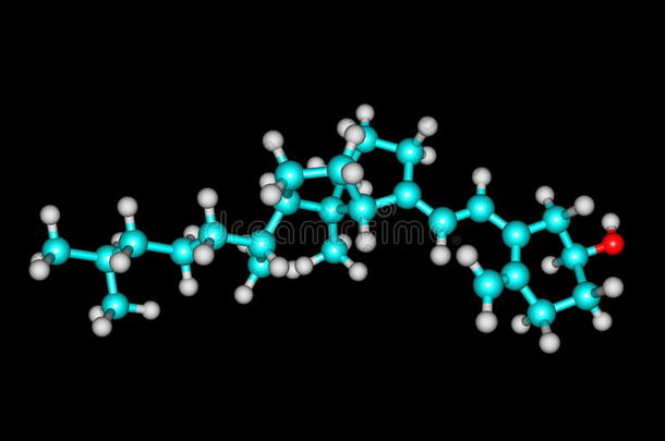 <strong>黑背景下</strong>胆钙化醇（d）的分子结构