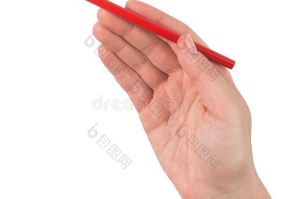 手持红铅笔