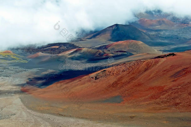 毛伊岛哈雷卡拉国家公园的哈雷卡拉火山口