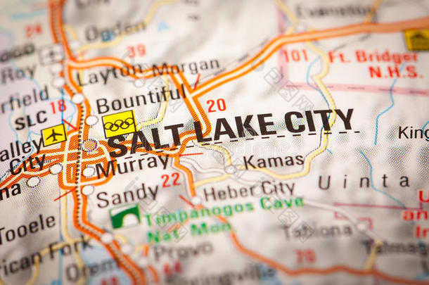 盐湖城在一个路线图上