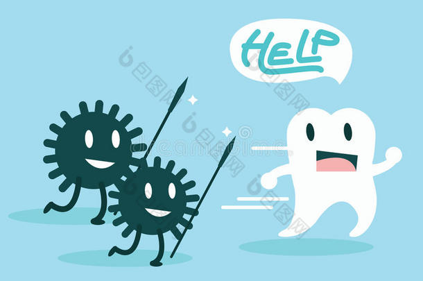 攻击牙齿的细菌。字符集。