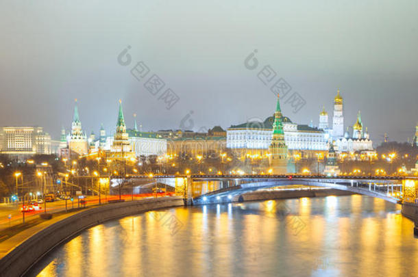 莫斯科克里姆林宫夜景